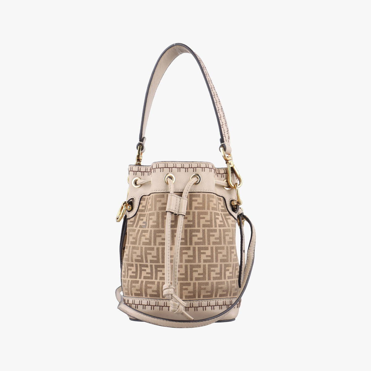 Vintage Fendi Mon Tresor Mini Bucket Beige Leather × Suede 8BS010 shoulderbag | stylenewstar
