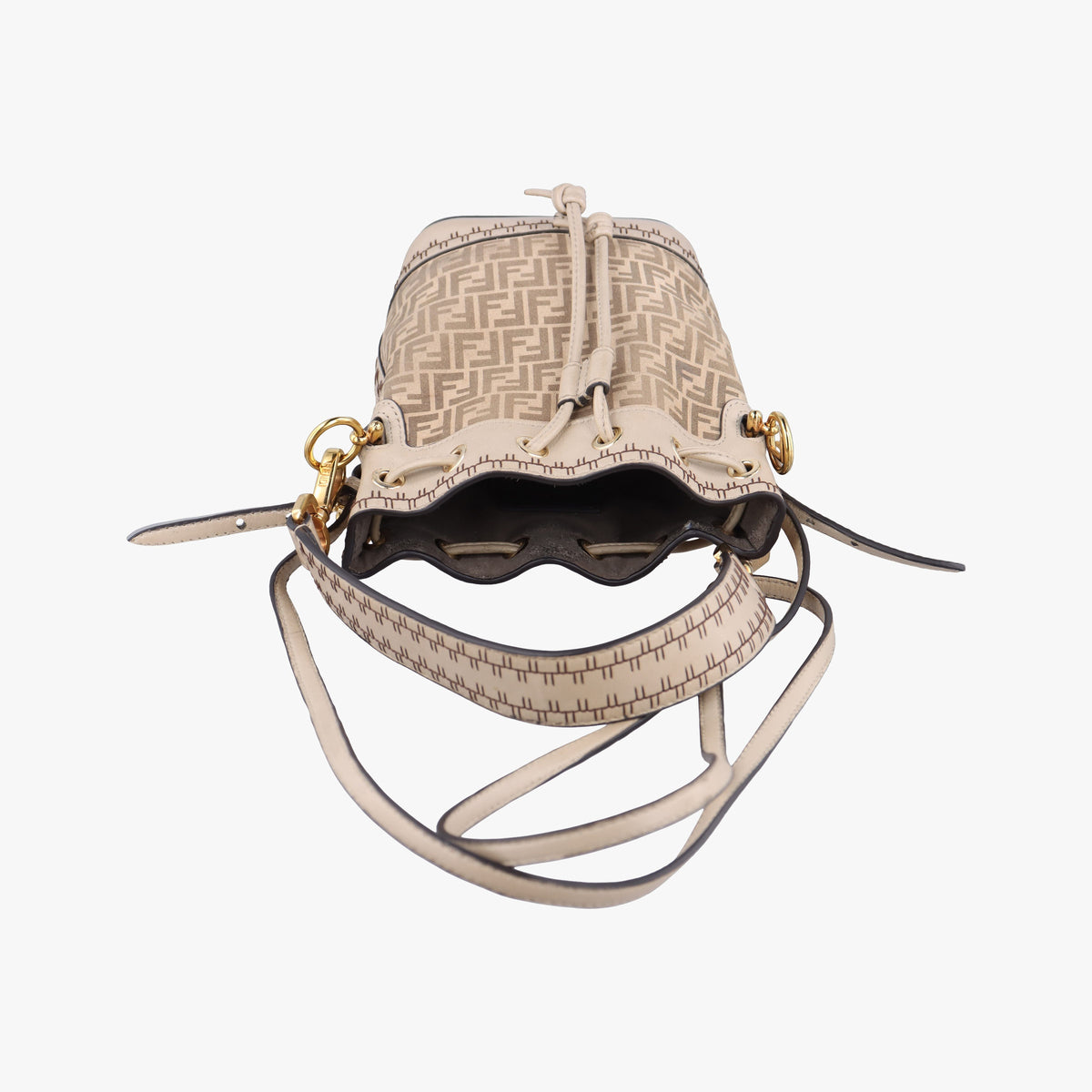 Vintage Fendi Mon Tresor Mini Bucket Beige Leather × Suede 8BS010 shoulderbag | stylenewstar