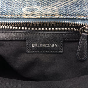 Pre-owned Balenciaga Neo Cagole Blue denim  shoulderbag | stylenewstar
