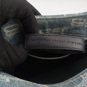 Pre-owned Balenciaga Neo Cagole Blue denim  shoulderbag | stylenewstar