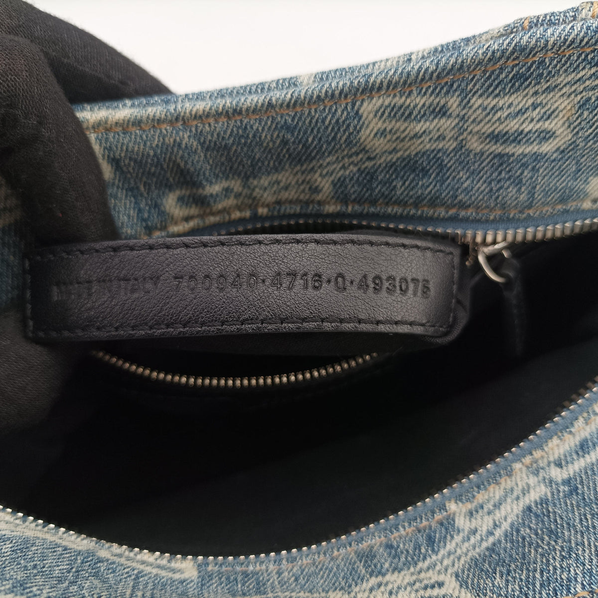 Pre-owned Balenciaga Neo Cagole Blue denim  shoulderbag | stylenewstar