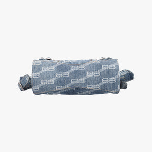 Pre-owned Balenciaga Neo Cagole Blue denim  shoulderbag | stylenewstar