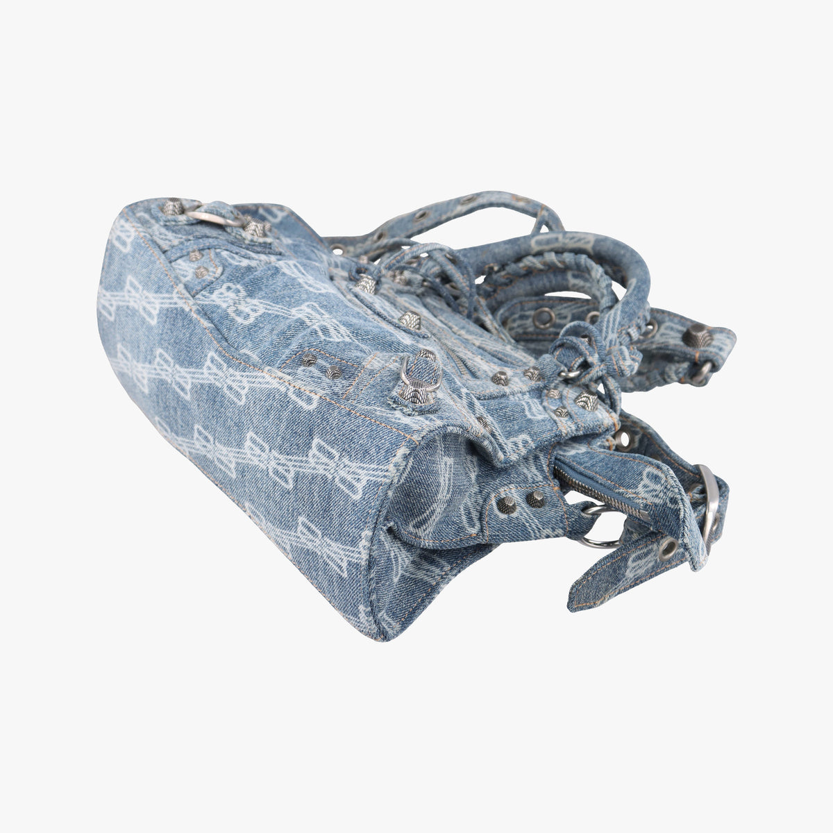 Pre-owned Balenciaga Neo Cagole Blue denim  shoulderbag | stylenewstar