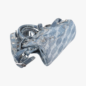 Pre-owned Balenciaga Neo Cagole Blue denim  shoulderbag | stylenewstar