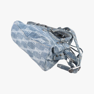 Pre-owned Balenciaga Neo Cagole Blue denim  shoulderbag | stylenewstar