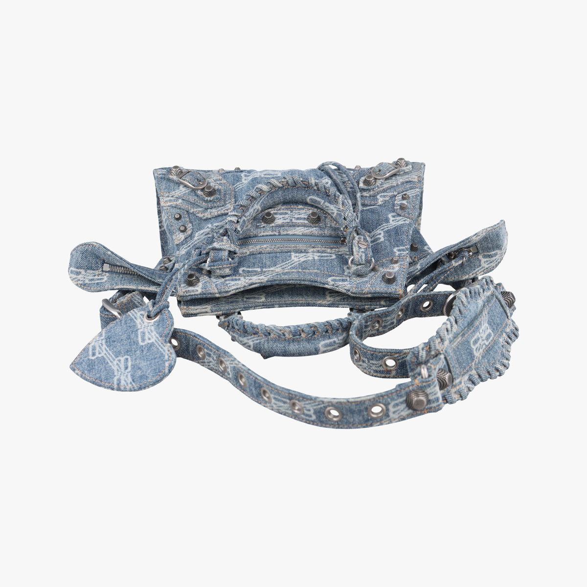 Pre-owned Balenciaga Neo Cagole Blue denim  shoulderbag | stylenewstar