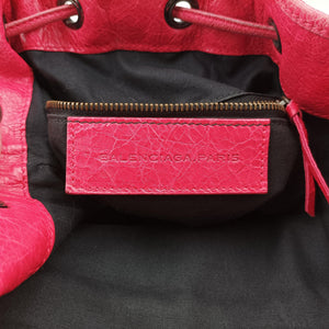 Pre-owned Balenciaga Electric Perforated Motorcycle City Red lambskin  shoulderbag | stylenewstar