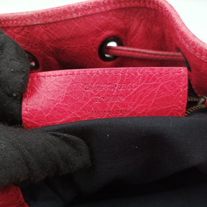 Pre-owned Balenciaga Electric Perforated Motorcycle City Red lambskin  shoulderbag | stylenewstar