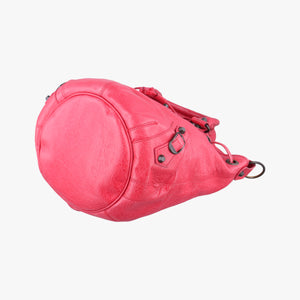 Pre-owned Balenciaga Electric Perforated Motorcycle City Red lambskin  shoulderbag | stylenewstar