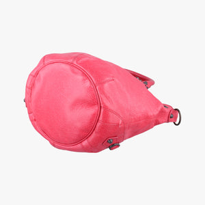 Pre-owned Balenciaga Electric Perforated Motorcycle City Red lambskin  shoulderbag | stylenewstar