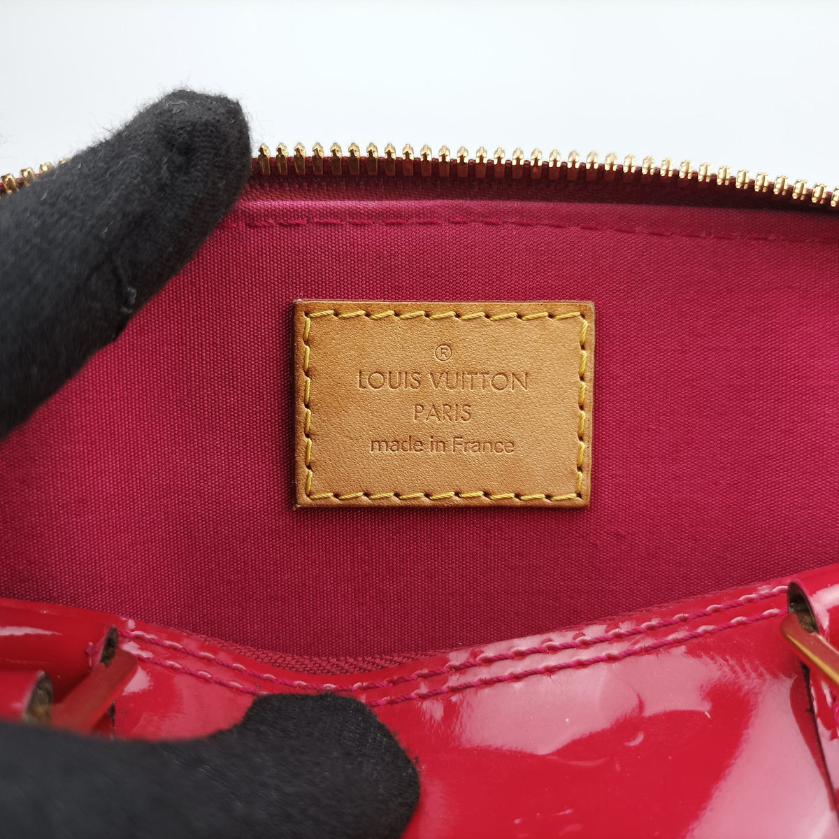 Pre-owned Louis Vuitton Alma BB pomme d'amour Vernis M90174 shoulderbag | stylenewstar