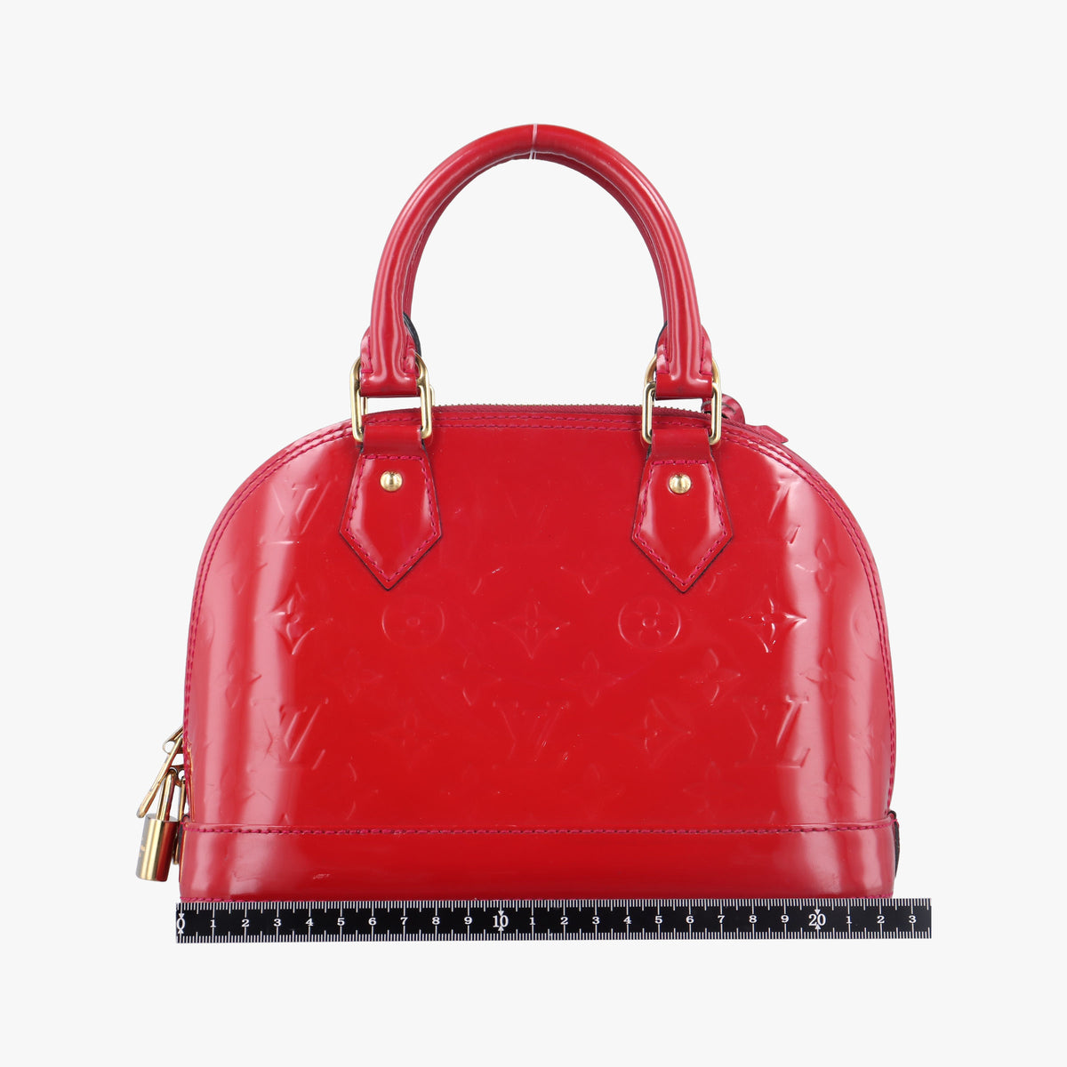 Pre-owned Louis Vuitton Alma BB pomme d'amour Vernis M90174 shoulderbag | stylenewstar