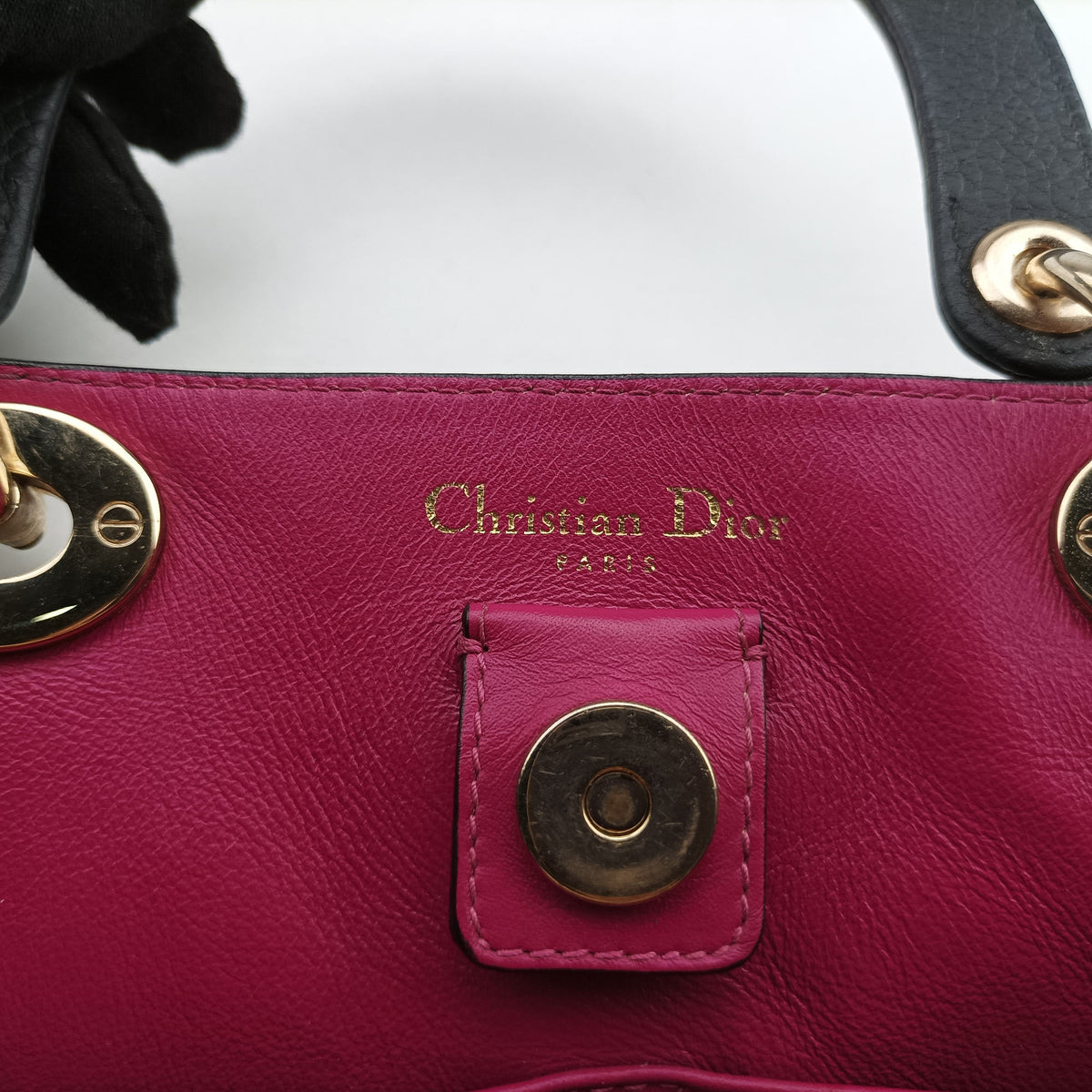 Pre-owned Christian Dior Diorissimo Black Leather  shoulderbag | stylenewstar