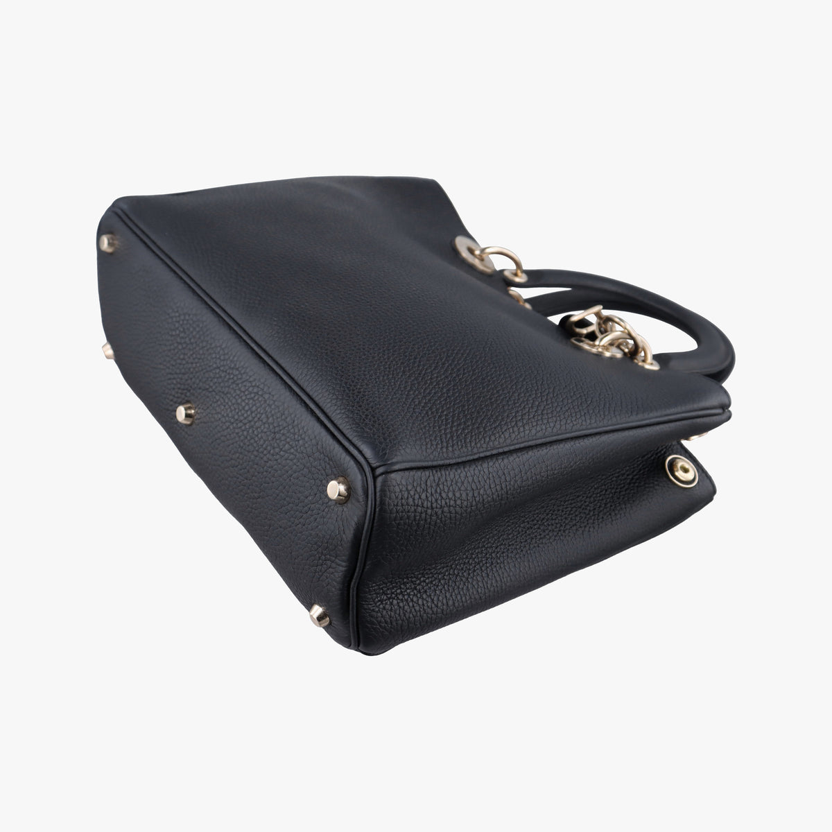 Pre-owned Christian Dior Diorissimo Black Leather  shoulderbag | stylenewstar