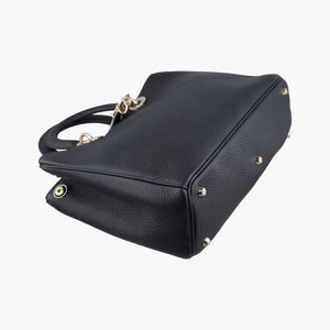 Pre-owned Christian Dior Diorissimo Black Leather  shoulderbag | stylenewstar