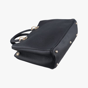 Pre-owned Christian Dior Diorissimo Black Leather  shoulderbag | stylenewstar