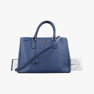 Pre-owned Prada Galleria Blue SAFFIANO Leather BN2274 shoulderbag | stylenewstar