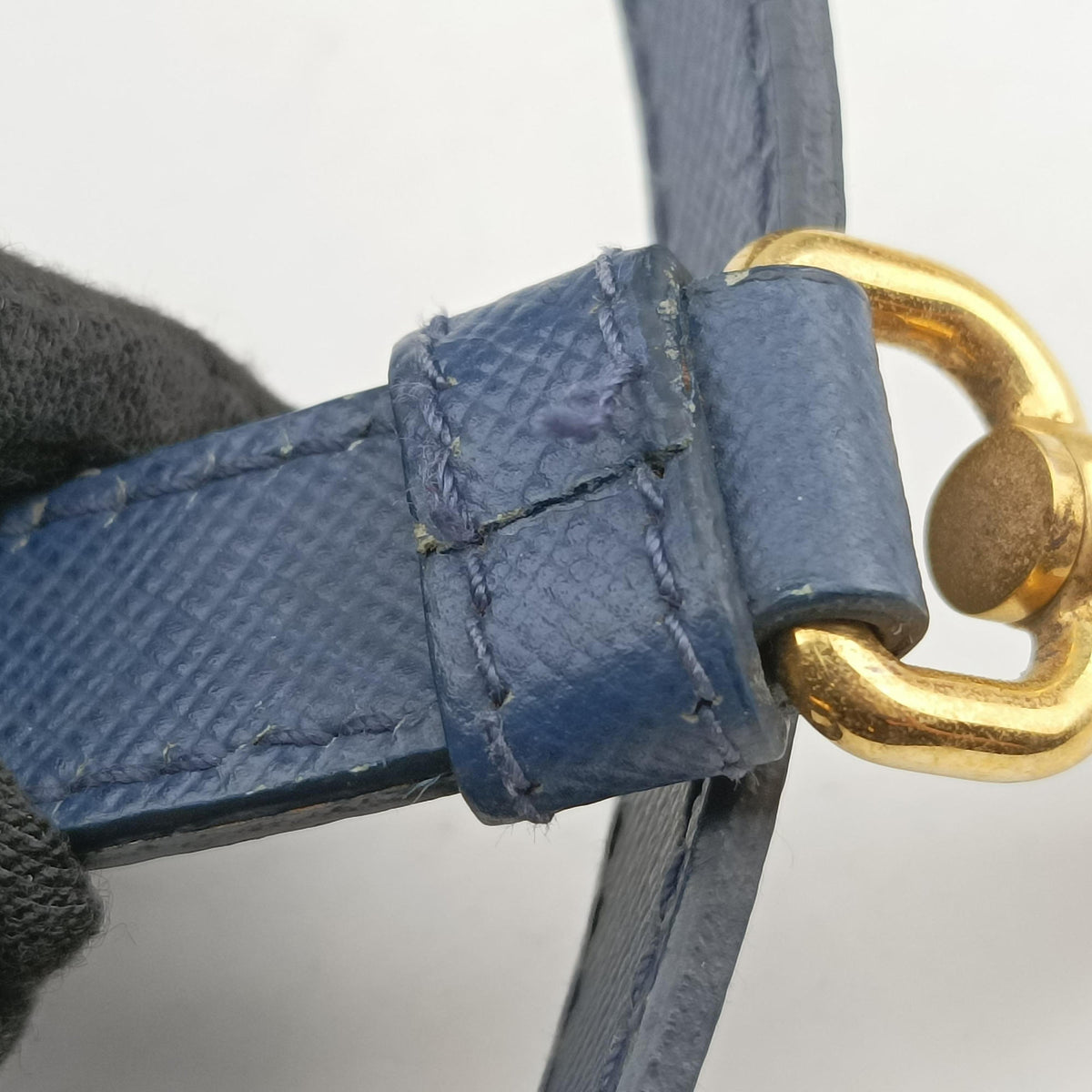 Pre-owned Prada Galleria Blue SAFFIANO Leather BN2274 shoulderbag | stylenewstar