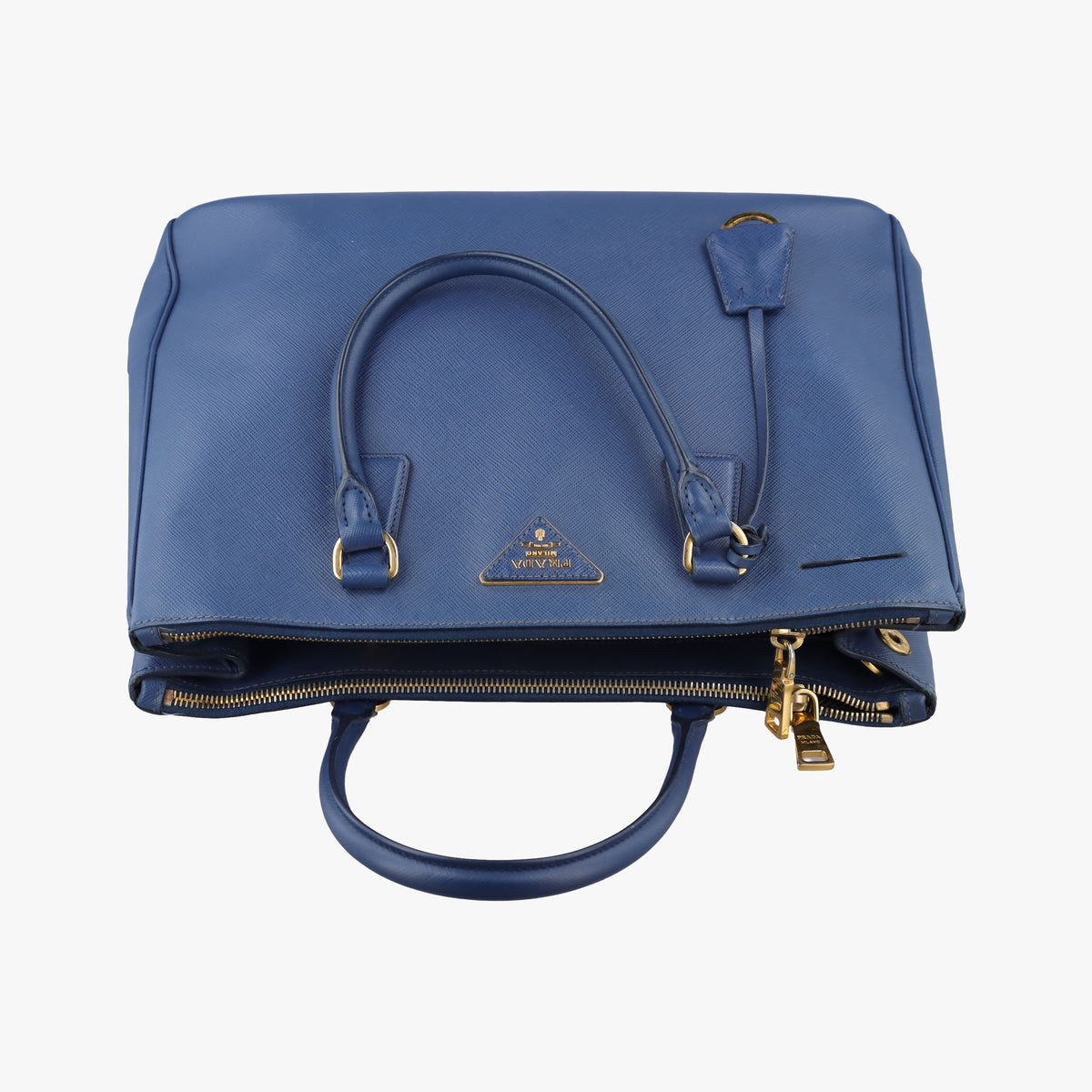 Pre-owned Prada Galleria Blue SAFFIANO Leather BN2274 shoulderbag | stylenewstar