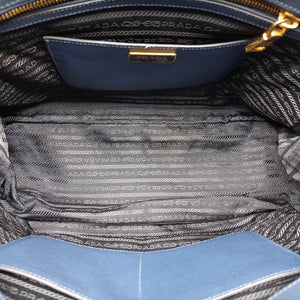 Pre-owned Prada Galleria Blue SAFFIANO Leather BN2274 shoulderbag | stylenewstar