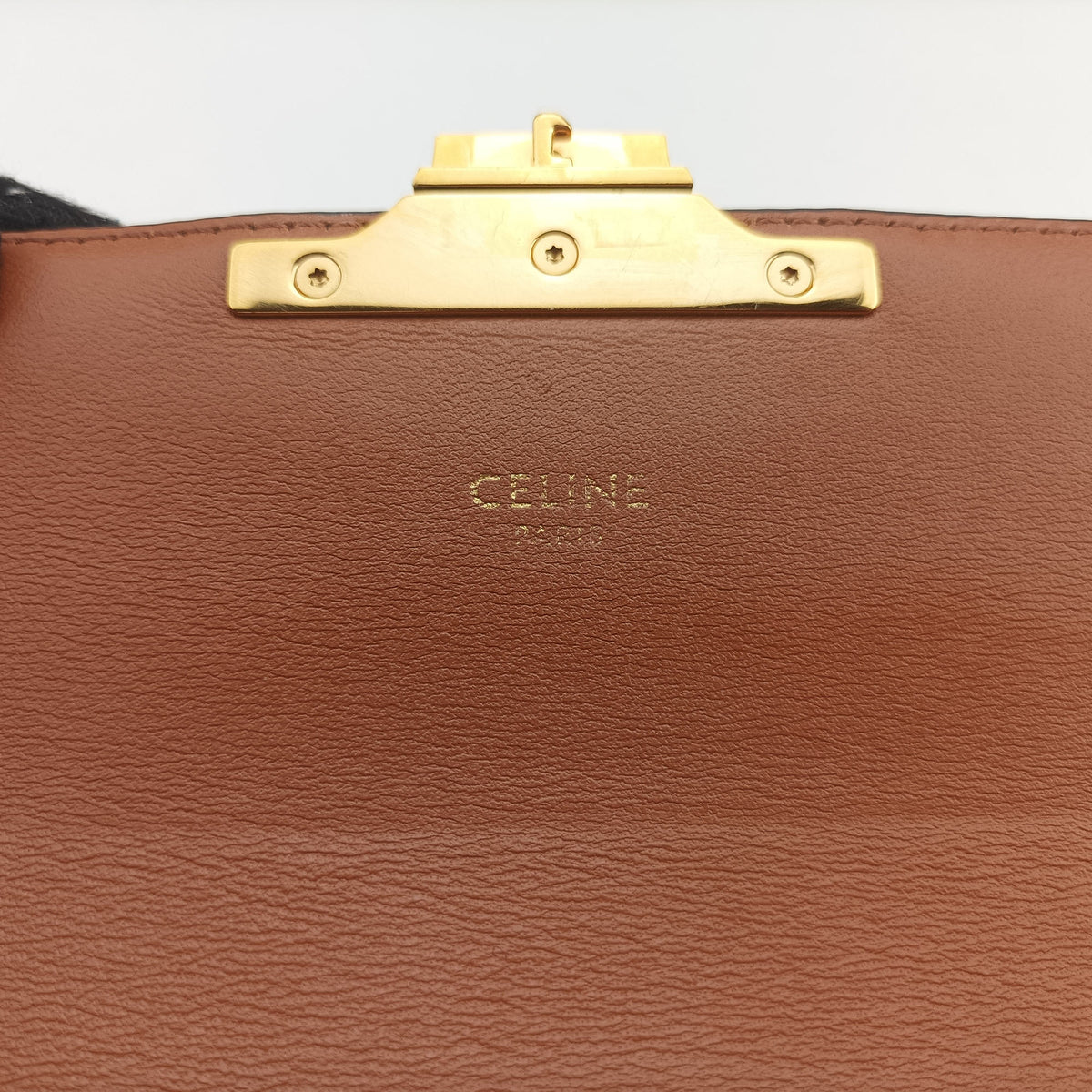 Pre-owned Celine Claude Triomphe Brown PVC coated canvas  shoulderbag | stylenewstar