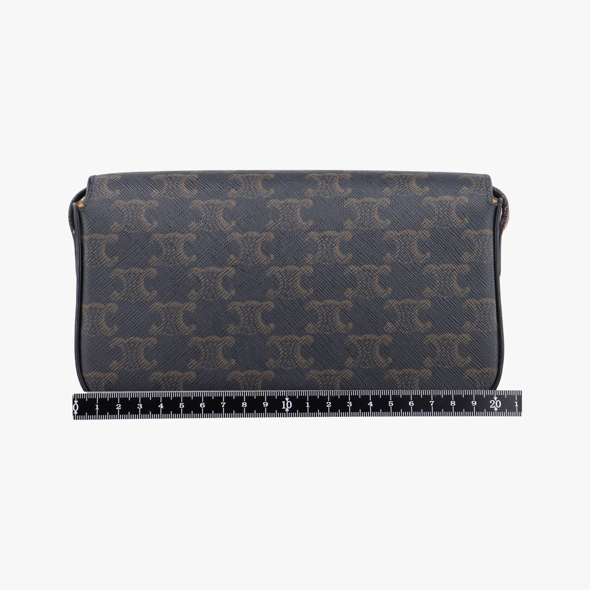 Pre-owned Celine Claude Triomphe Brown PVC coated canvas  shoulderbag | stylenewstar