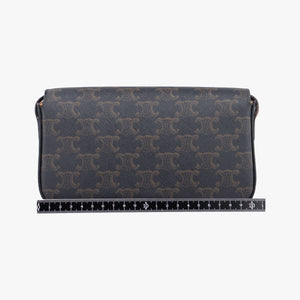 Pre-owned Celine Claude Triomphe Brown PVC coated canvas  shoulderbag | stylenewstar
