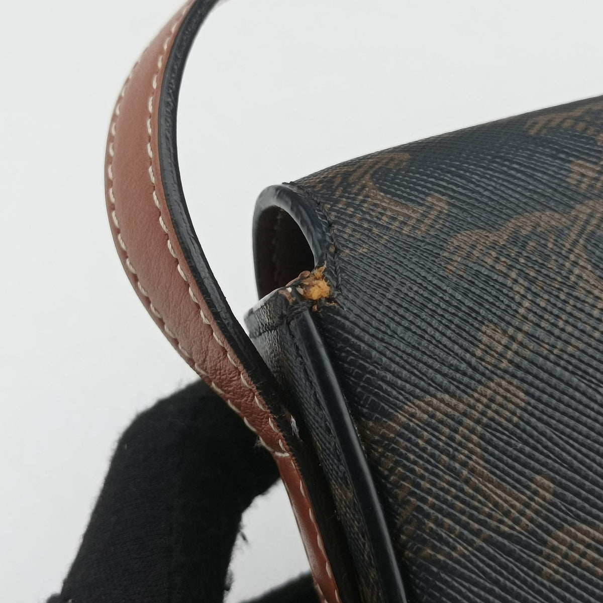 Pre-owned Celine Claude Triomphe Brown PVC coated canvas  shoulderbag | stylenewstar
