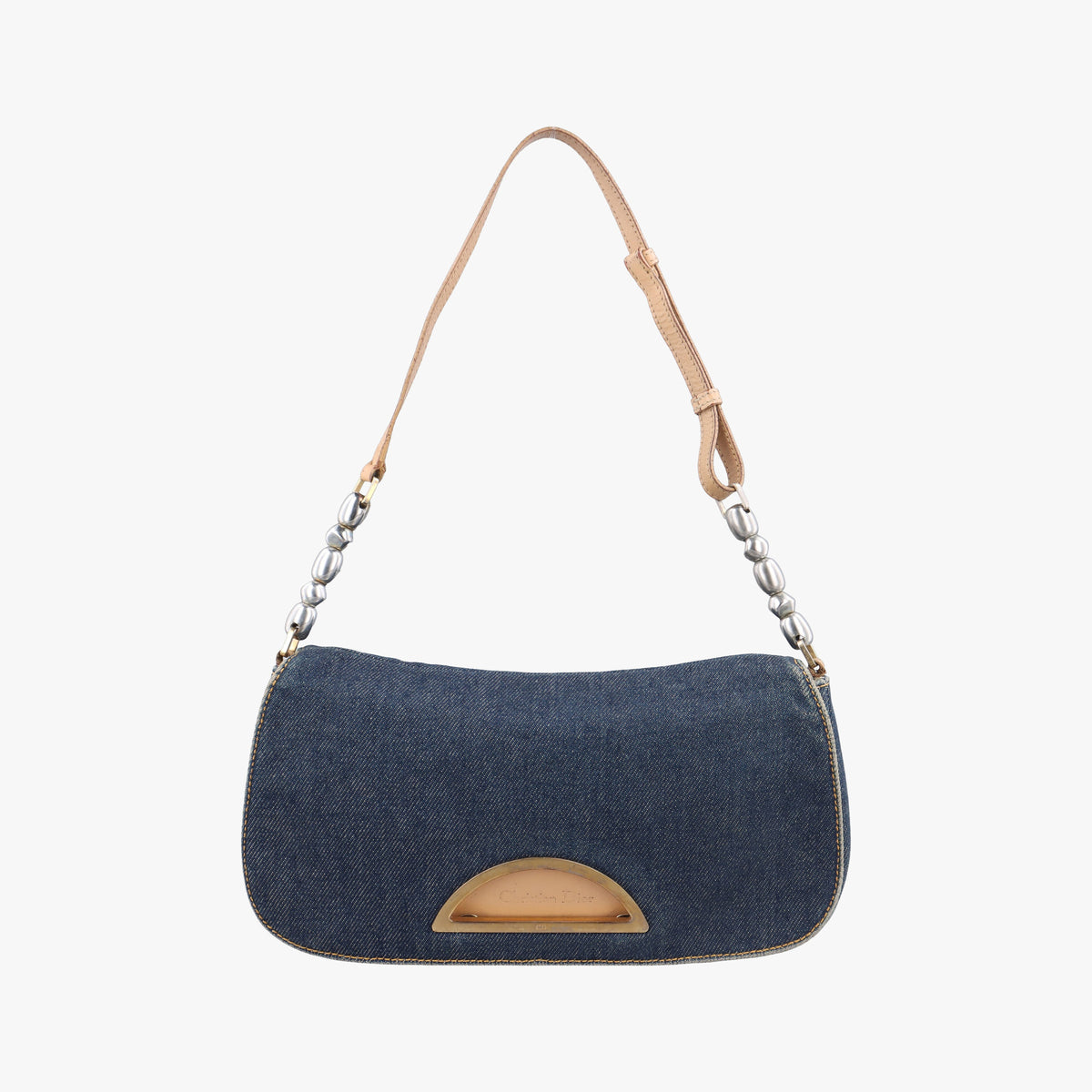 Pre-owned Christian Dior Marispearl Blue denim  shoulderbag | stylenewstar