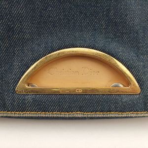 Pre-owned Christian Dior Marispearl Blue denim  shoulderbag | stylenewstar