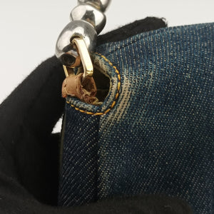 Pre-owned Christian Dior Marispearl Blue denim  shoulderbag | stylenewstar