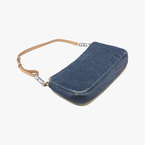 Pre-owned Christian Dior Marispearl Blue denim  shoulderbag | stylenewstar