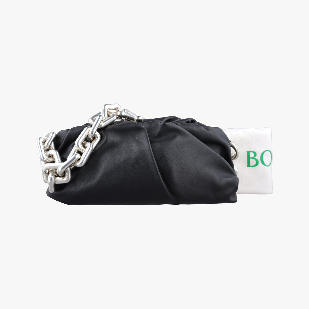 Pre-owned Bottega Veneta THE Chain Pouch Black lambskin  shoulderbag | stylenewstar