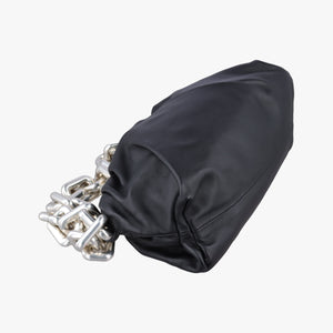 Pre-owned Bottega Veneta THE Chain Pouch Black lambskin  shoulderbag | stylenewstar