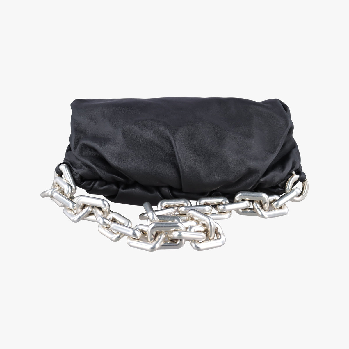 Pre-owned Bottega Veneta THE Chain Pouch Black lambskin  shoulderbag | stylenewstar