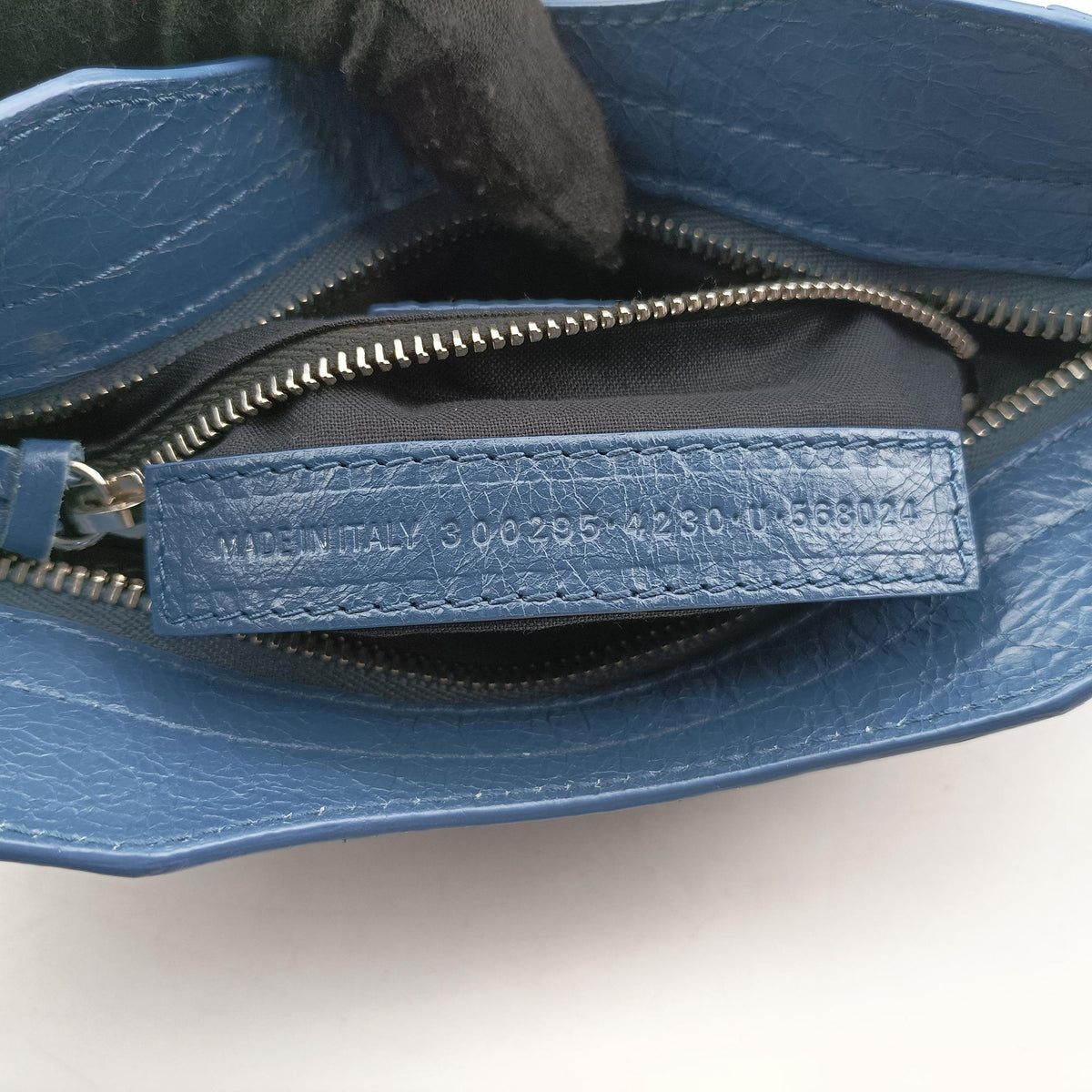Pre-owned Balenciaga Classic City Mini Blue Lambskin  handbag | stylenewstar