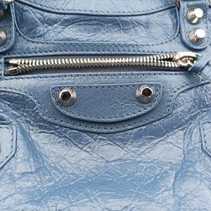 Pre-owned Balenciaga Classic City Mini Blue Lambskin  handbag | stylenewstar
