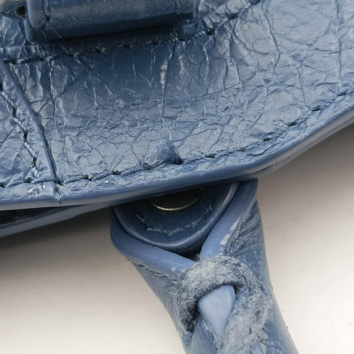 Pre-owned Balenciaga Classic City Mini Blue Lambskin  handbag | stylenewstar
