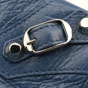 Pre-owned Balenciaga Classic City Mini Blue Lambskin  handbag | stylenewstar