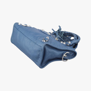 Pre-owned Balenciaga Classic City Mini Blue Lambskin  handbag | stylenewstar