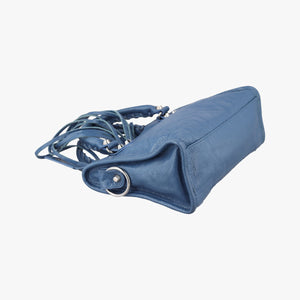 Pre-owned Balenciaga Classic City Mini Blue Lambskin  handbag | stylenewstar