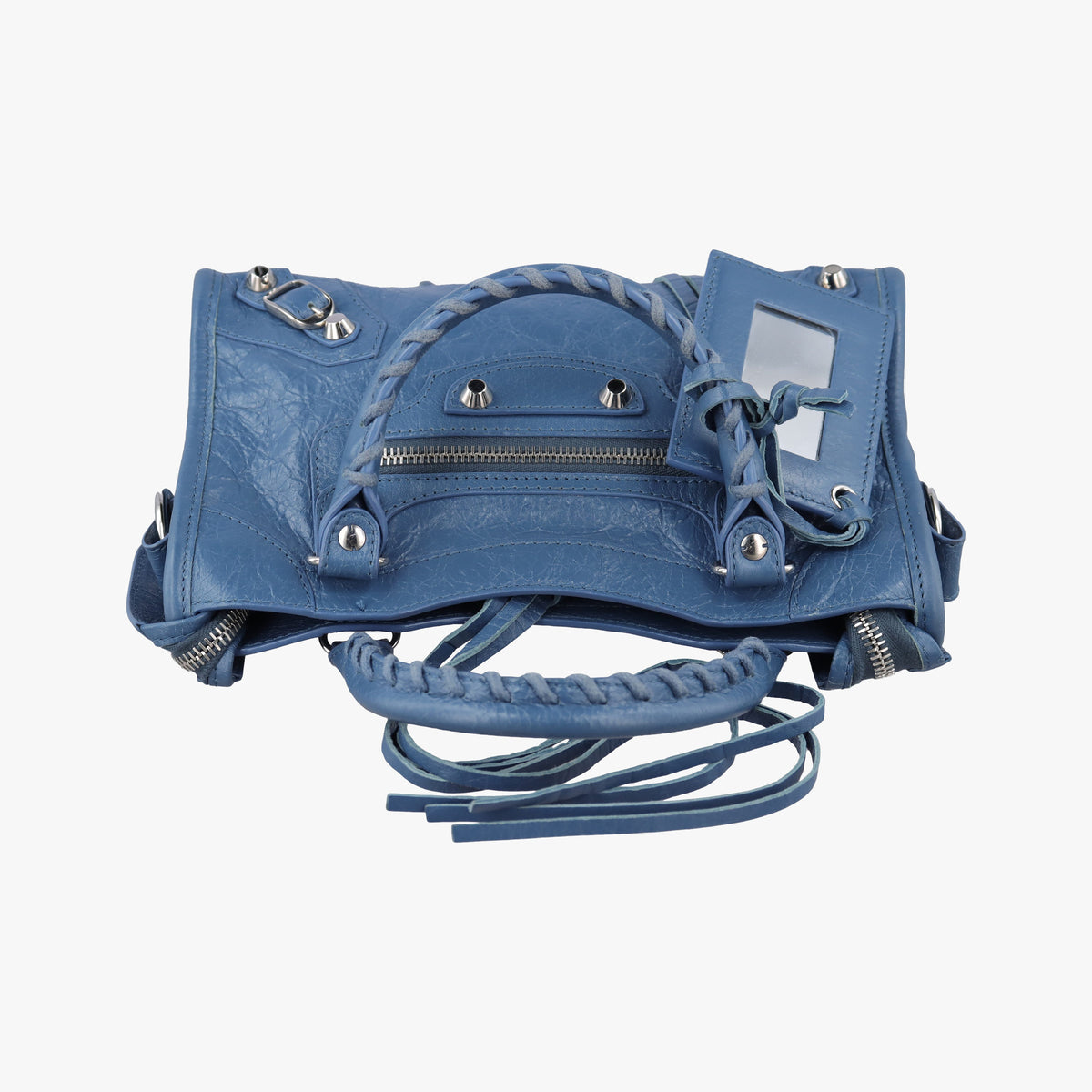 Pre-owned Balenciaga Classic City Mini Blue Lambskin  handbag | stylenewstar