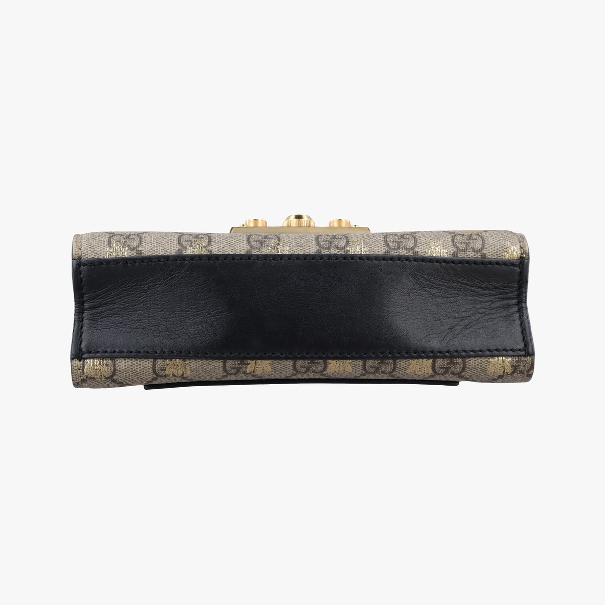 Pre-owned Gucci Padlock beige×black PVC coated canvas×Leather 409487 shoulderbag | stylenewstar