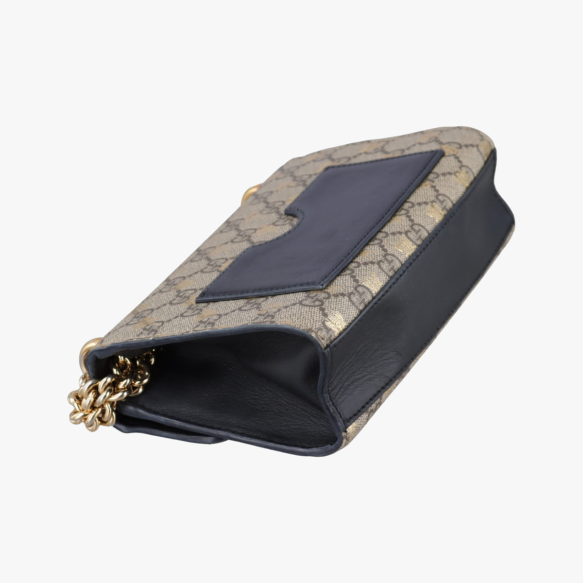 Pre-owned Gucci Padlock beige×black PVC coated canvas×Leather 409487 shoulderbag | stylenewstar