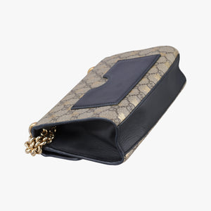 Pre-owned Gucci Padlock beige×black PVC coated canvas×Leather 409487 shoulderbag | stylenewstar