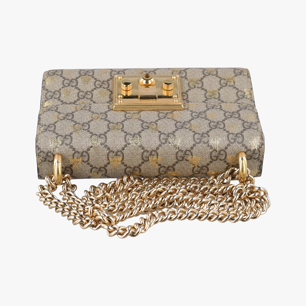Pre-owned Gucci Padlock beige×black PVC coated canvas×Leather 409487 shoulderbag | stylenewstar