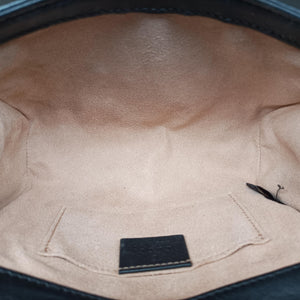 Pre-owned Gucci Padlock beige×black PVC coated canvas×Leather 409487 shoulderbag | stylenewstar