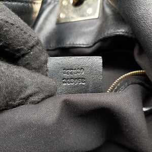 Pre-owned Gucci Bamboo Babouska Indy Hobo Black Leather 177139 shoulderbag | stylenewstar