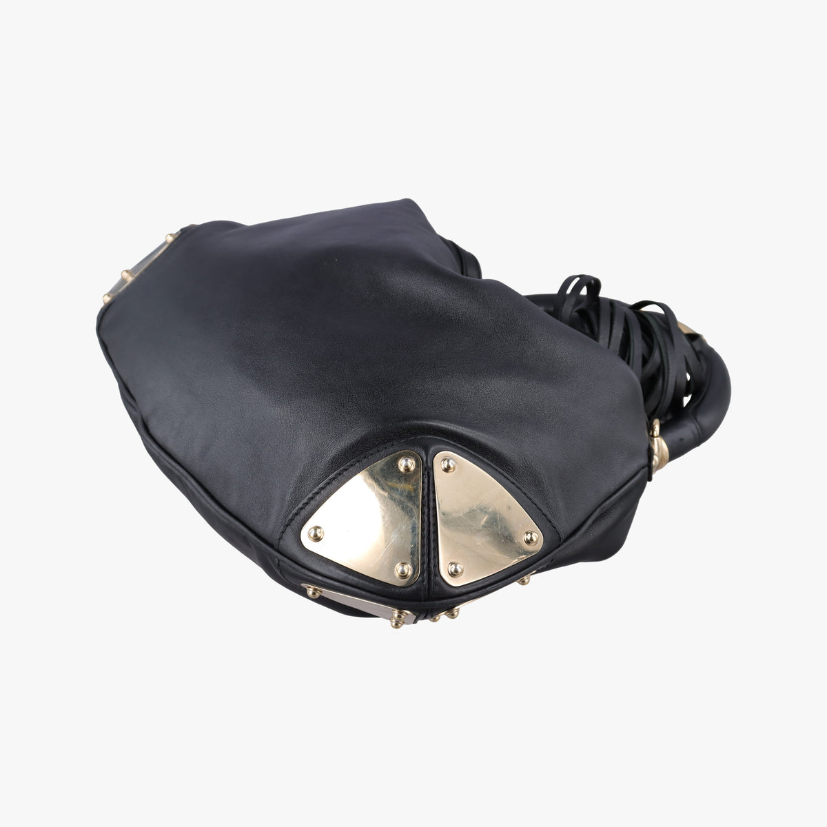 Pre-owned Gucci Bamboo Babouska Indy Hobo Black Leather 177139 shoulderbag | stylenewstar