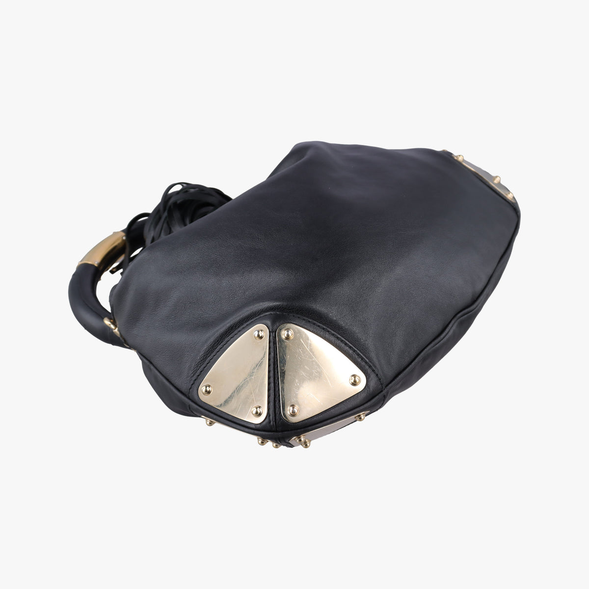 Pre-owned Gucci Bamboo Babouska Indy Hobo Black Leather 177139 shoulderbag | stylenewstar